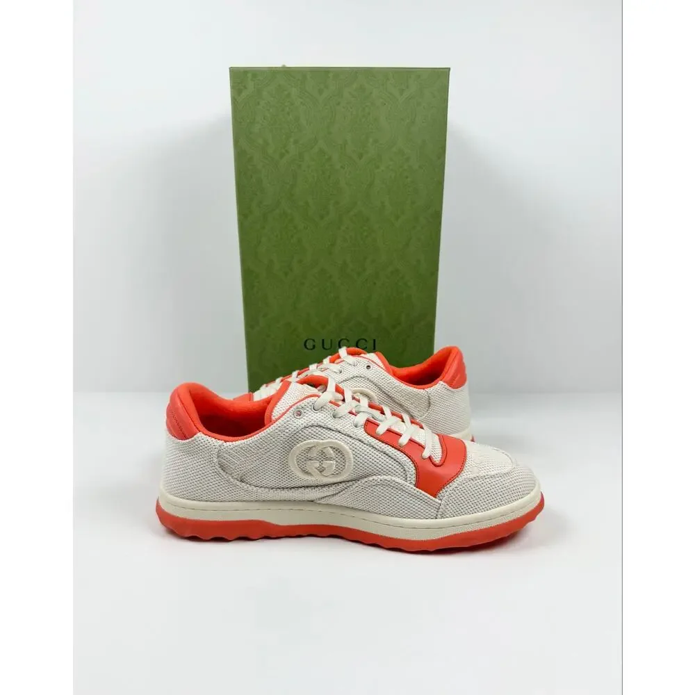 Size 8US - Gucci MAC80 White Orange Sneakers NEW